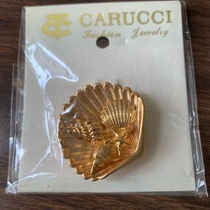 Gold Plated SeaShell Pin